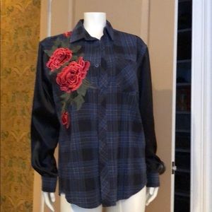 Lf rose appliqué Flannel